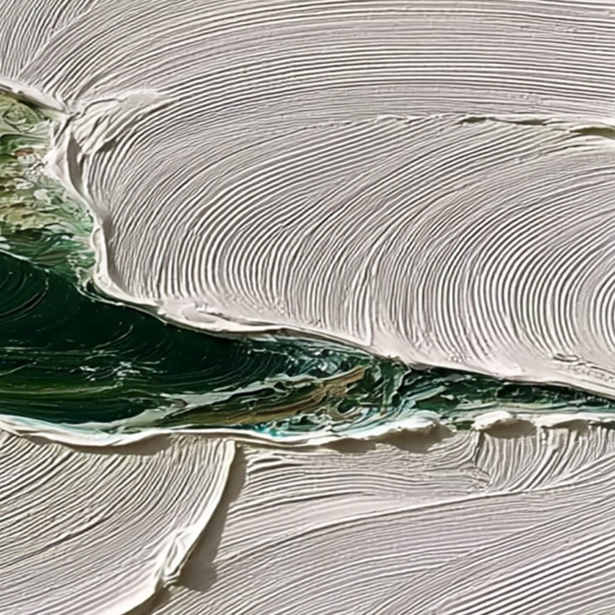 VERDANT RIFT: Heavy Texture Abstract Landscape Oil Painting