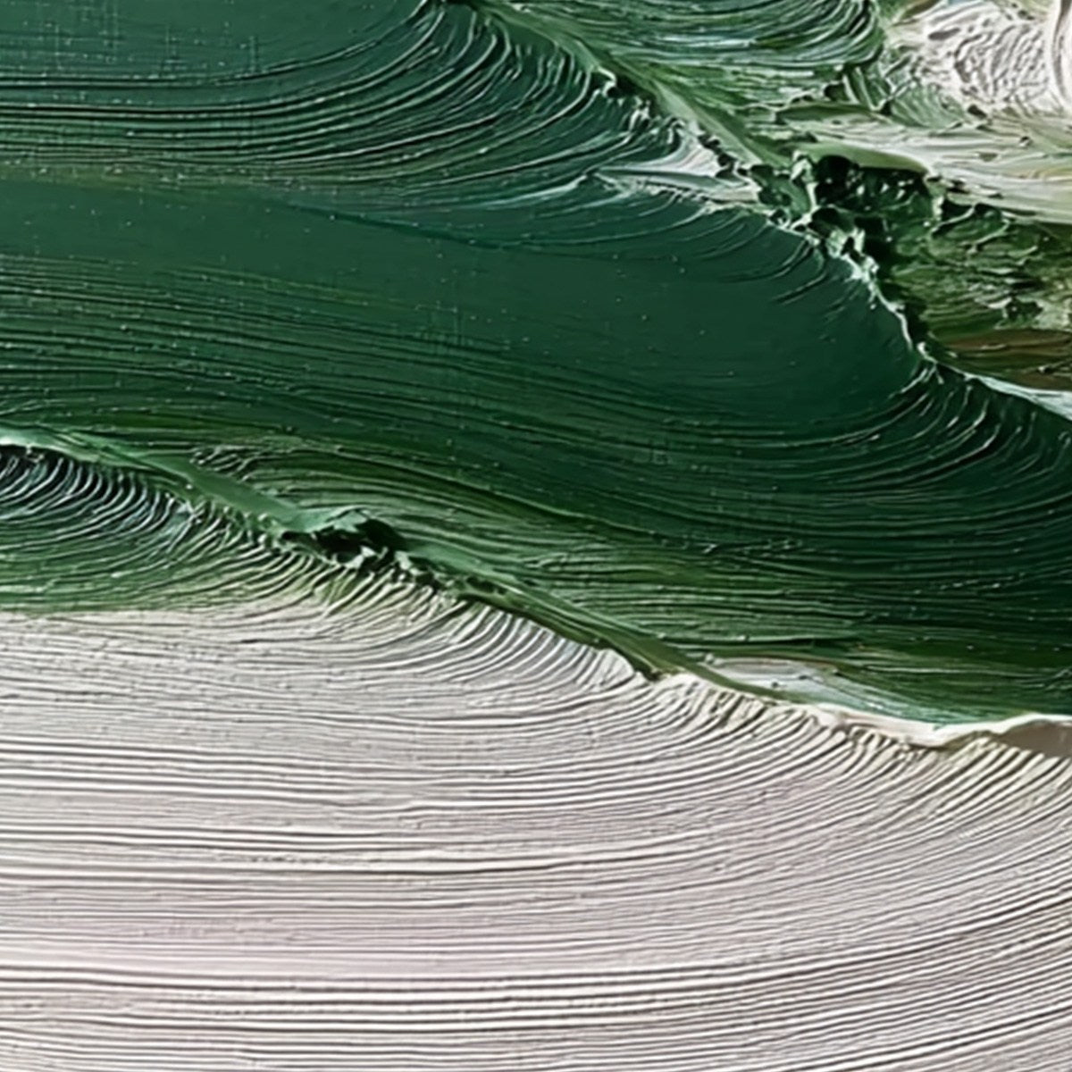 VERDANT RIFT: Heavy Texture Abstract Landscape Oil Painting