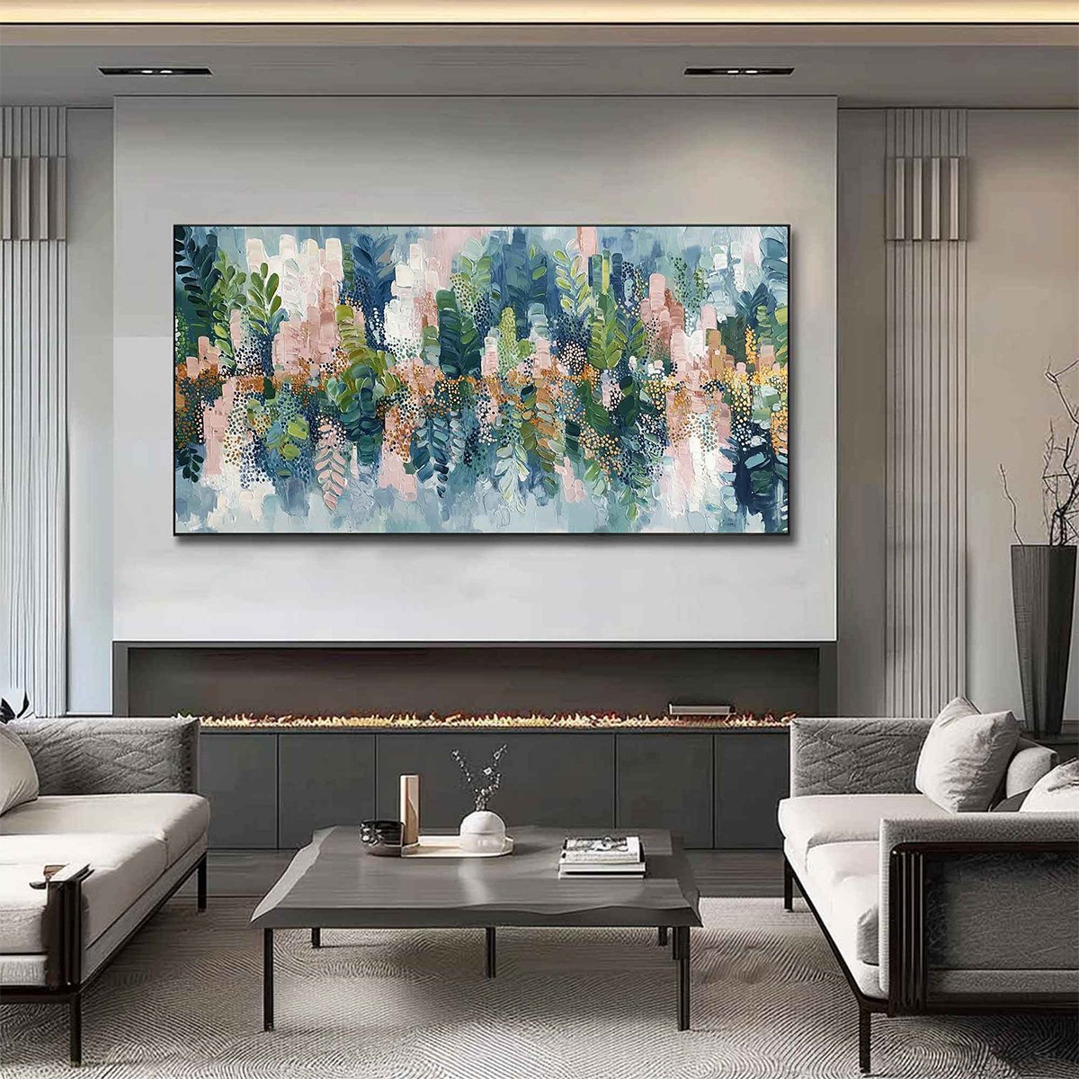 VERDANT SANCTUARY: Colorful Abstract Botanical Textured Painting