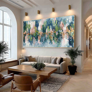 VERDANT SANCTUARY: Colorful Abstract Botanical Textured Painting