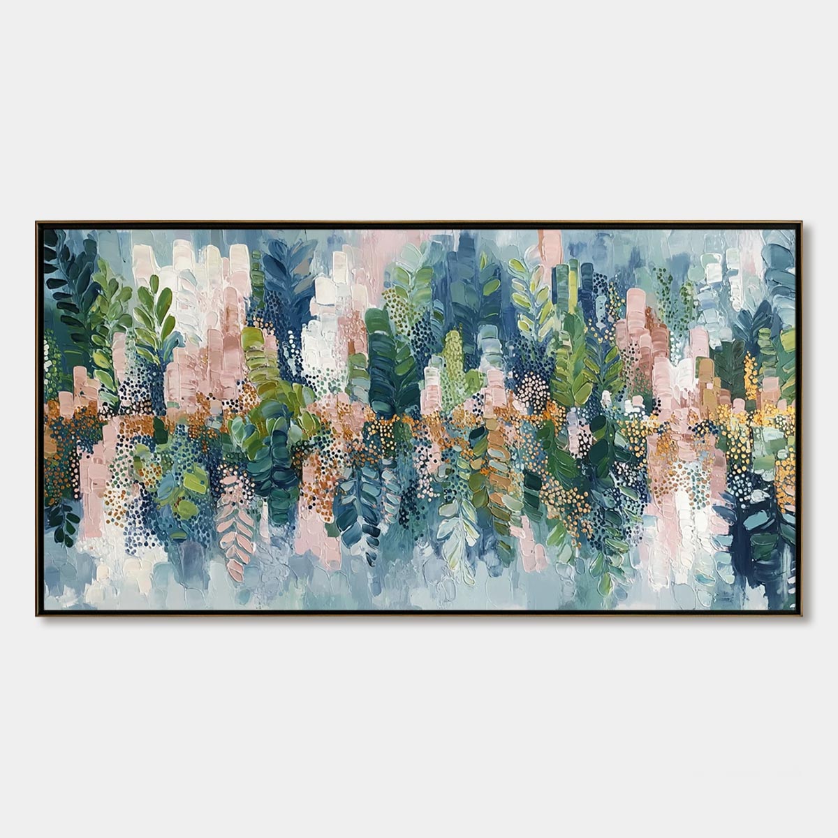 VERDANT SANCTUARY: Colorful Abstract Botanical Textured Painting