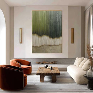 VERDANT STRATA: Textured Wabi Sabi Abstract Earth Painting