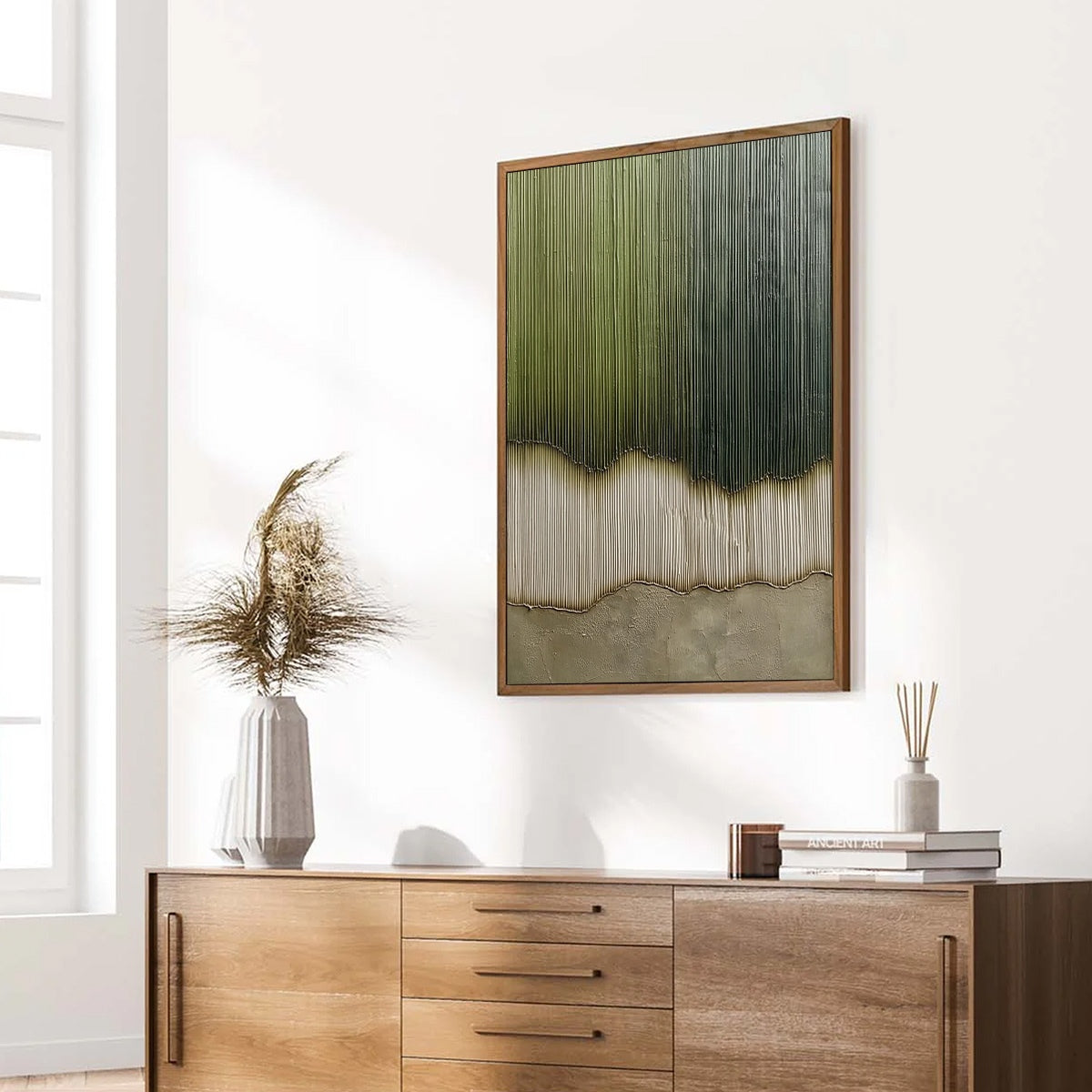 VERDANT STRATA: Textured Wabi Sabi Abstract Earth Painting
