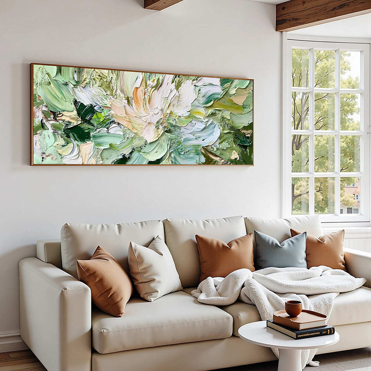 VERDANT BLOOM: Textured Abstract Floral Painting