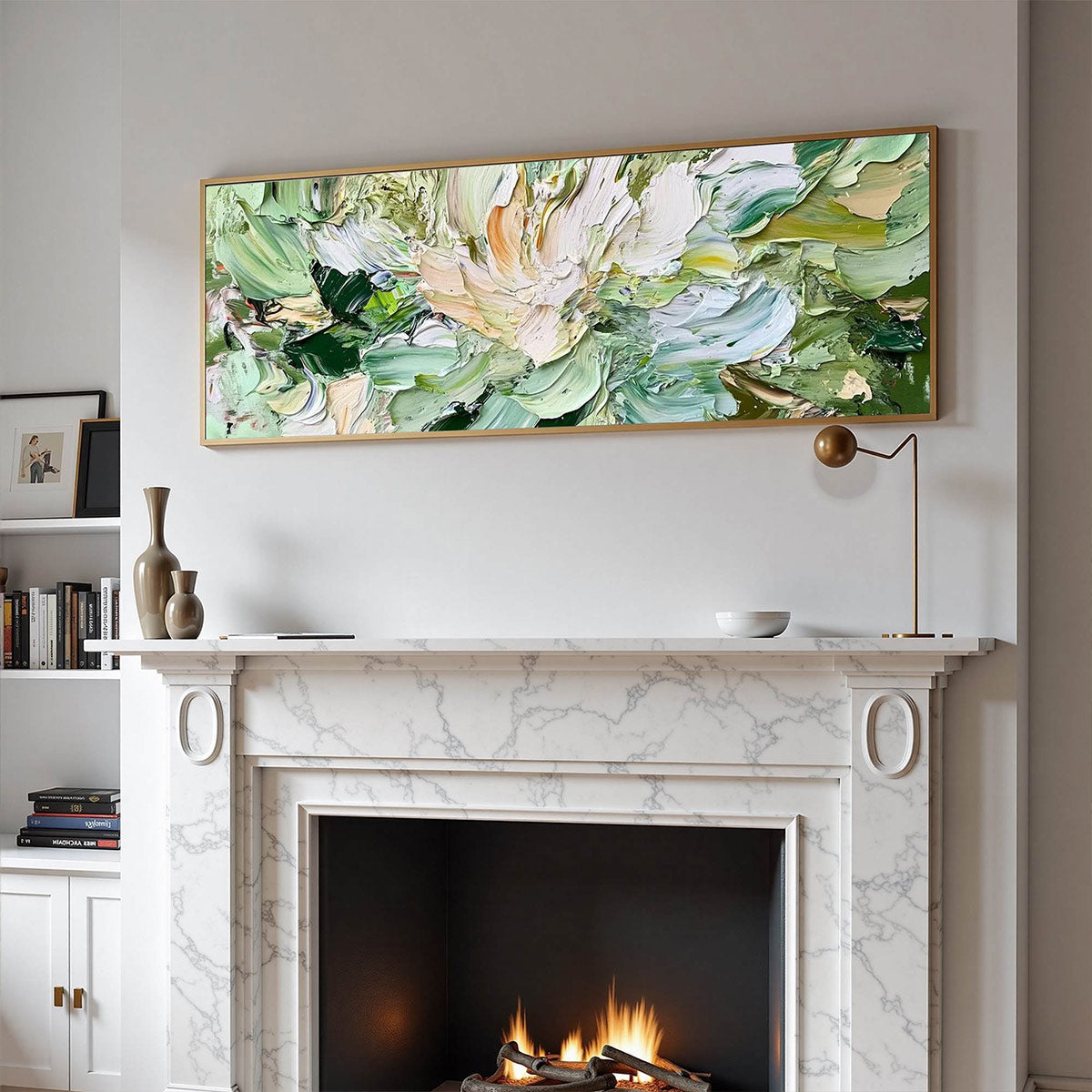 VERDANT BLOOM: Textured Abstract Floral Painting