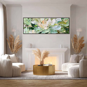 VERDANT BLOOM: Textured Abstract Floral Painting