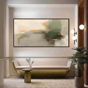 VERDANT ECHO: Wabi Sabi Abstract Landscape Painting