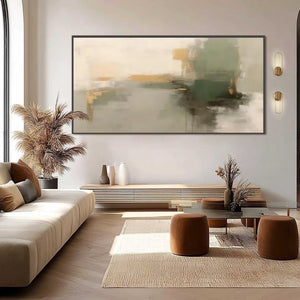 VERDANT ECHO: Wabi Sabi Abstract Landscape Painting