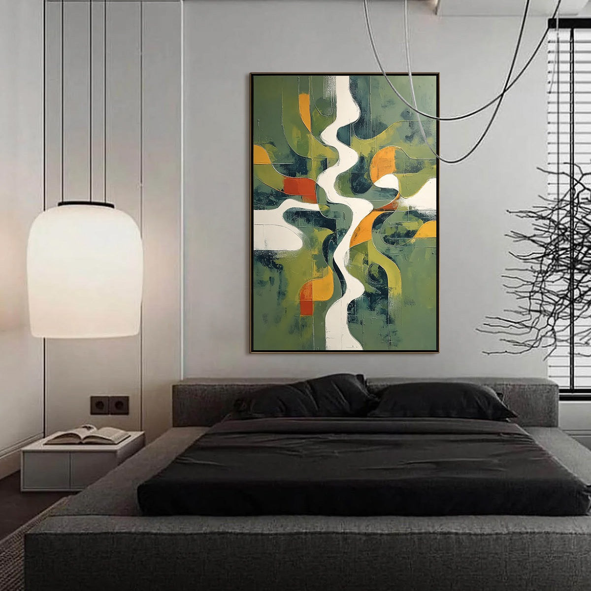 VERIDIAN FLOW: Textured Modern Abstract Landscape Painting