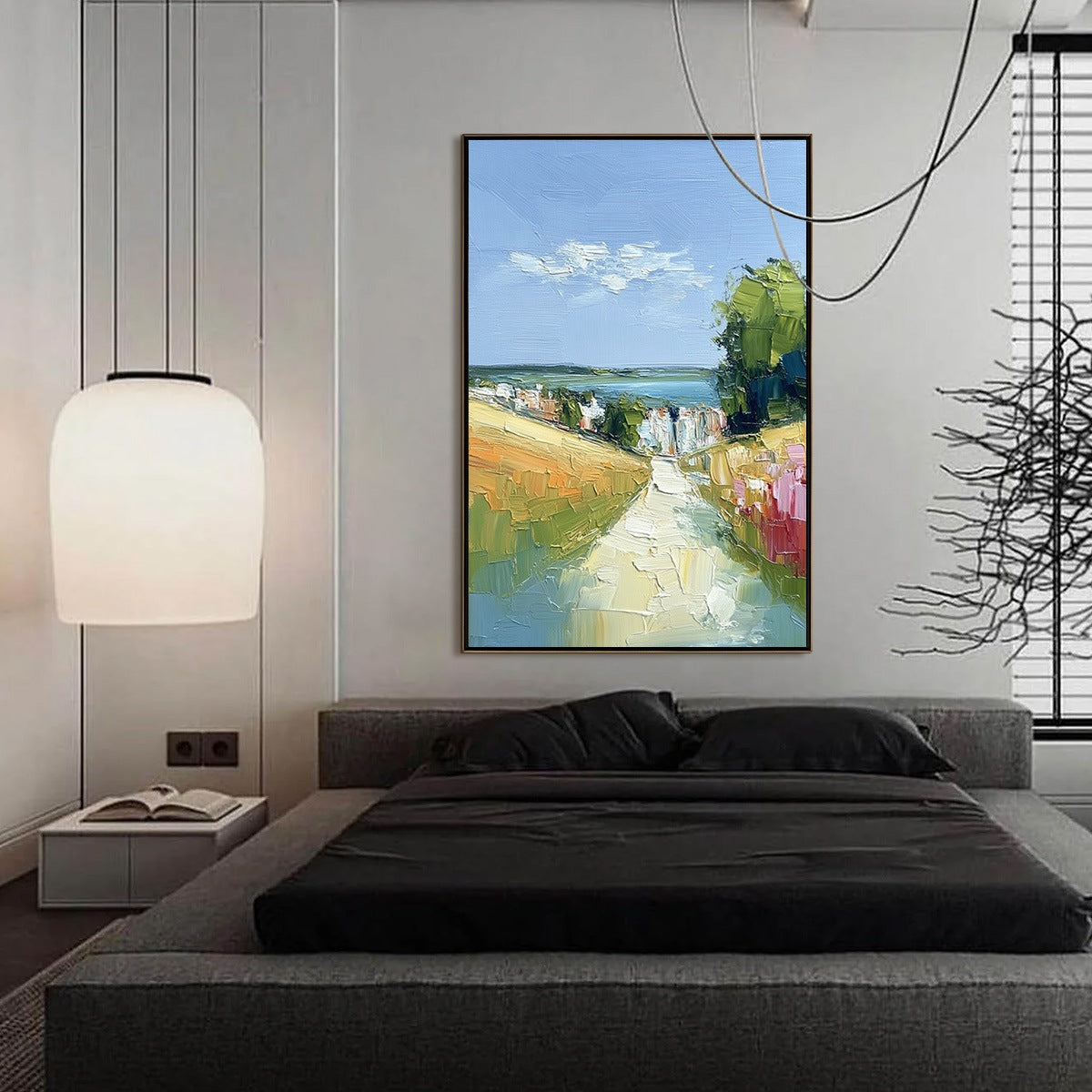 VIA AL MARE: Textured Impasto Painting of a Coastal Village Path