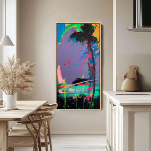 VICE CITY: Vibrant Abstract Impasto Painting of a Night Drive