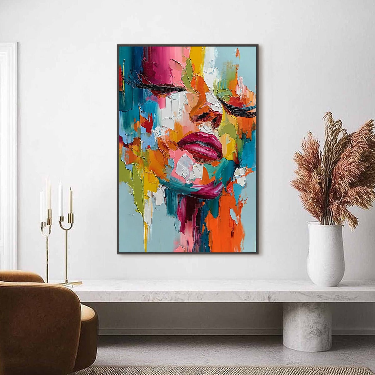 VIVID DREAM: Colorful Abstract Impasto Portrait Painting