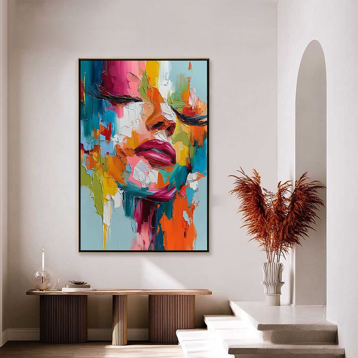 VIVID DREAM: Colorful Abstract Impasto Portrait Painting