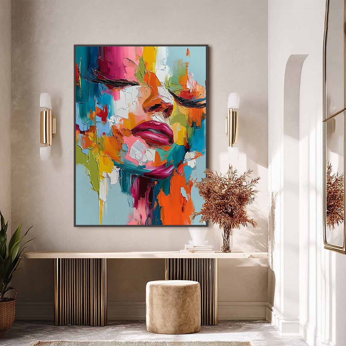 VIVID DREAM: Colorful Abstract Impasto Portrait Painting