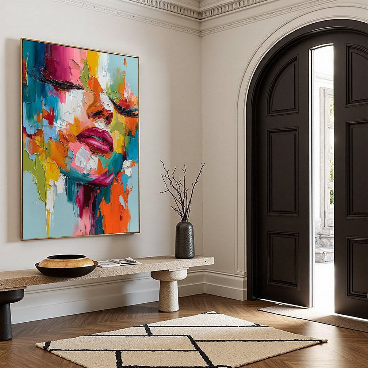 VIVID DREAM: Colorful Abstract Impasto Portrait Painting