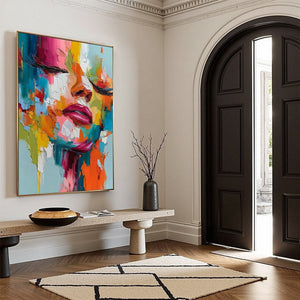 VIVID DREAM: Colorful Abstract Impasto Portrait Painting