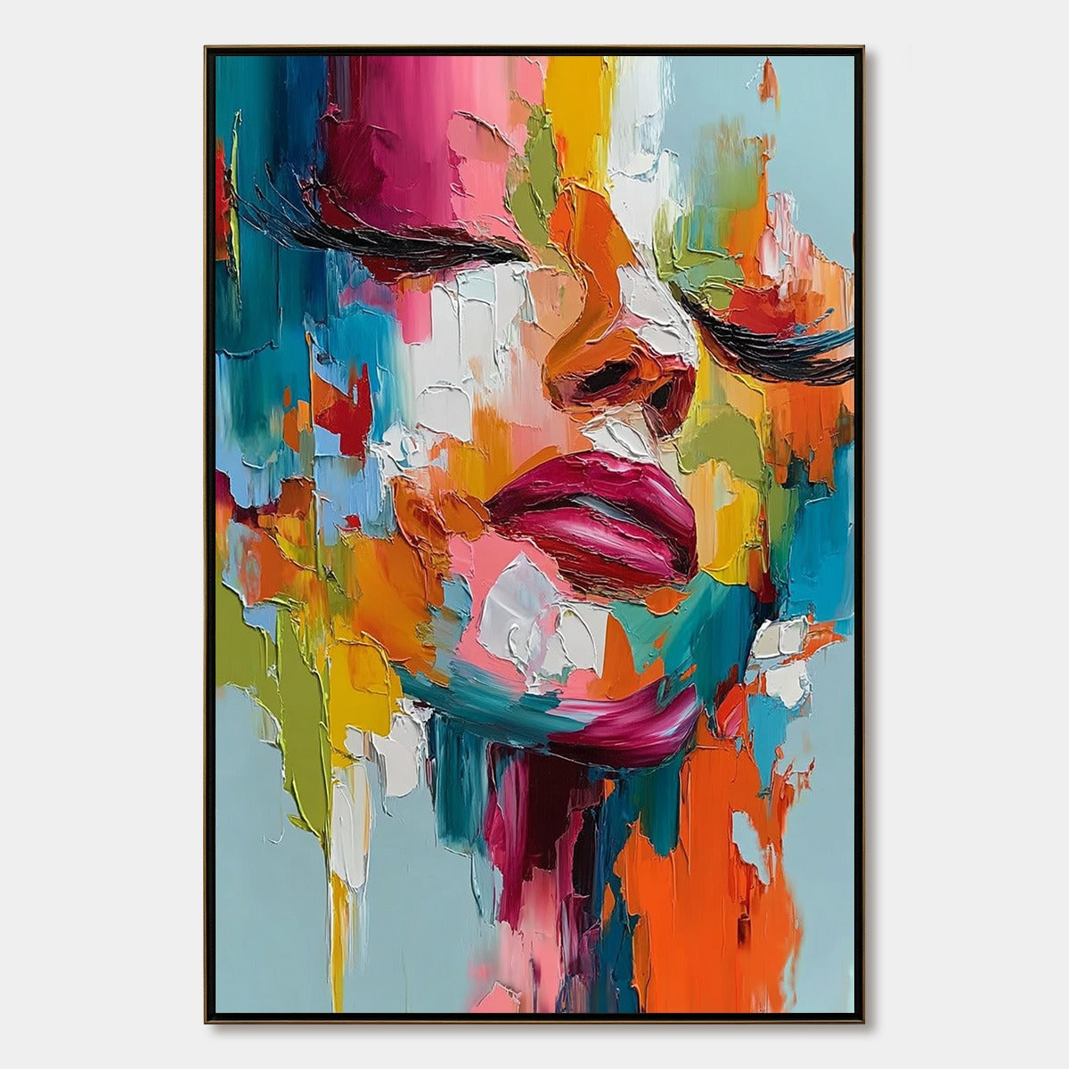 VIVID DREAM: Colorful Abstract Impasto Portrait Painting