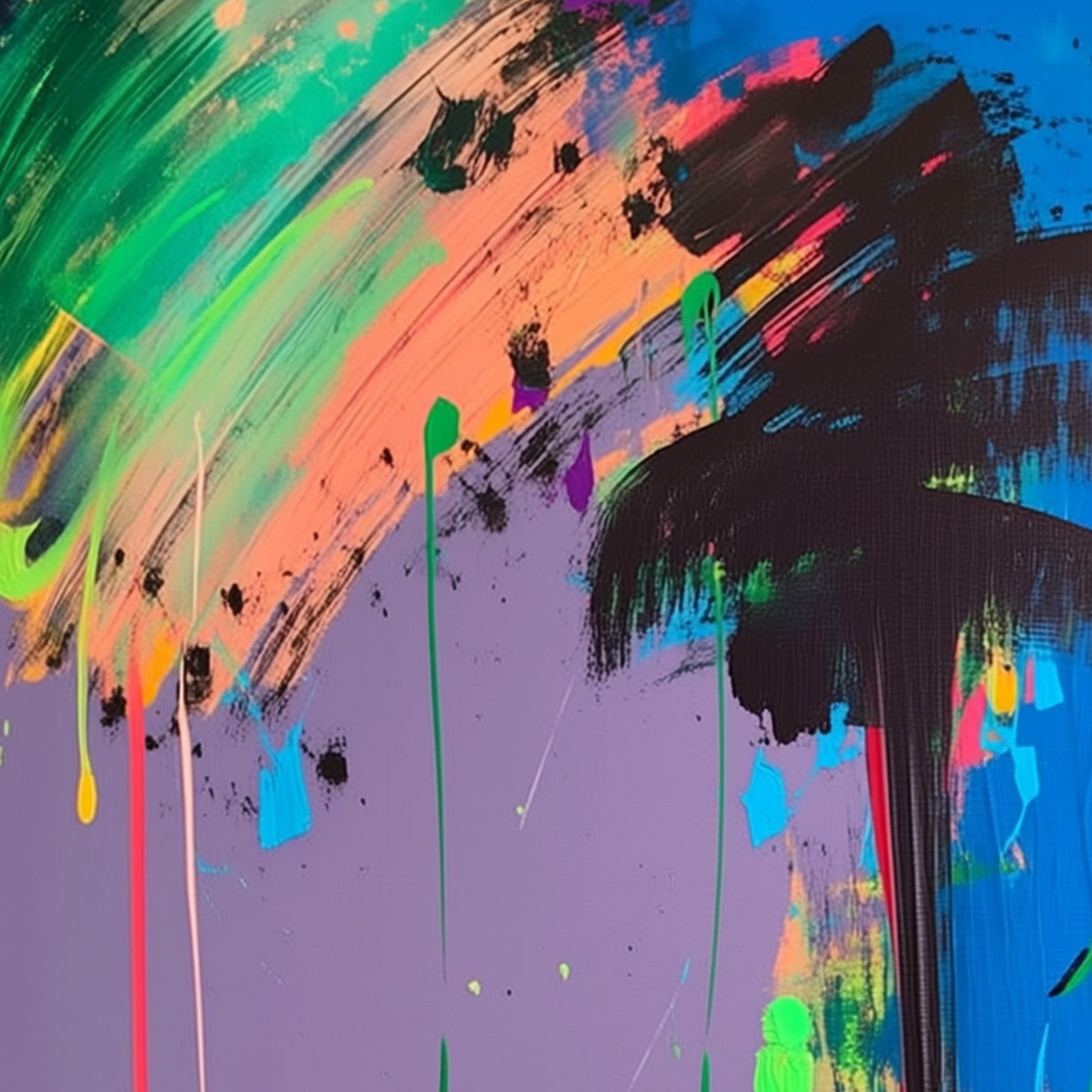 VIVID VOYAGE: Colorful Vertical Abstract Seascape Painting