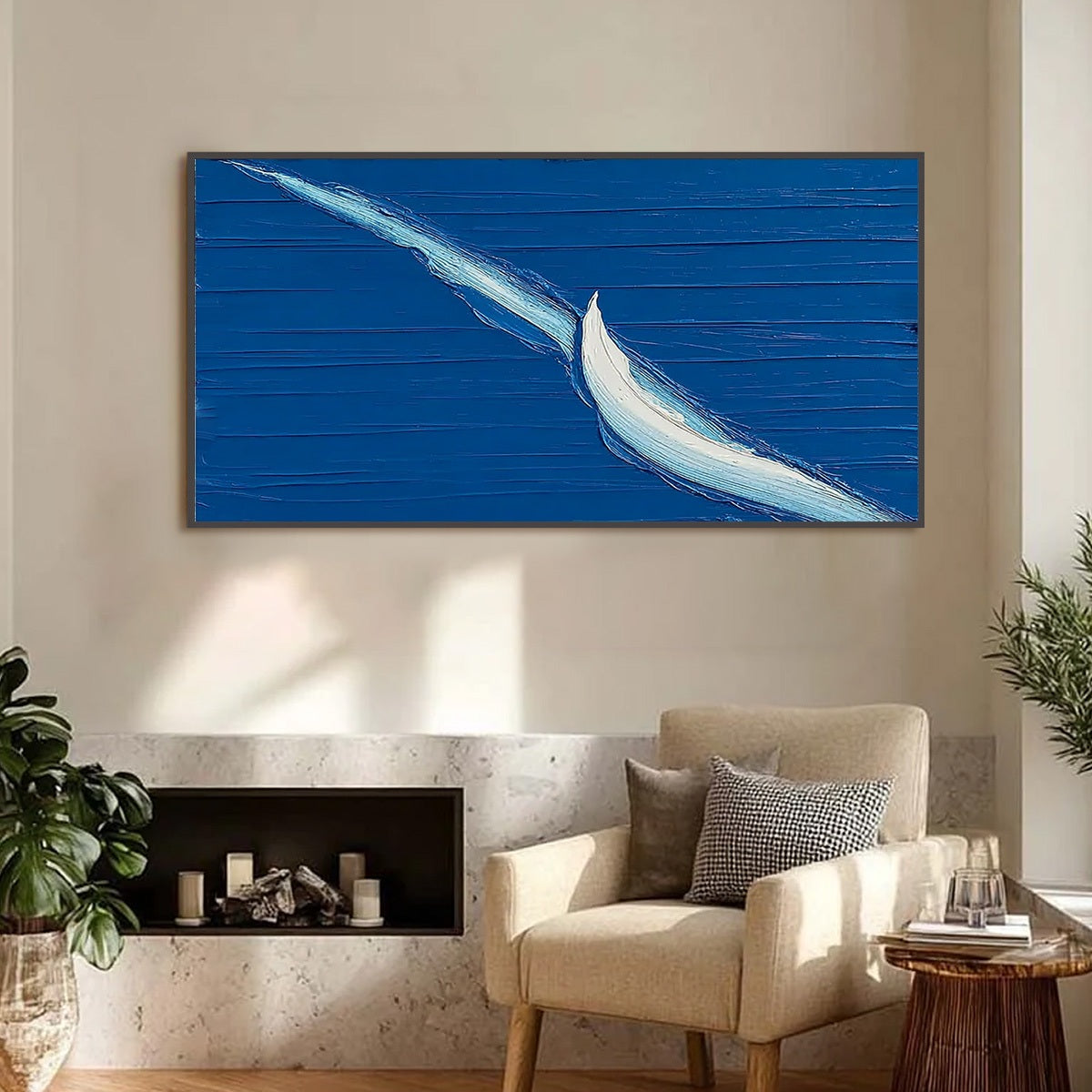 VOYAGE: Minimalist Textured Abstract Sailboat Painting