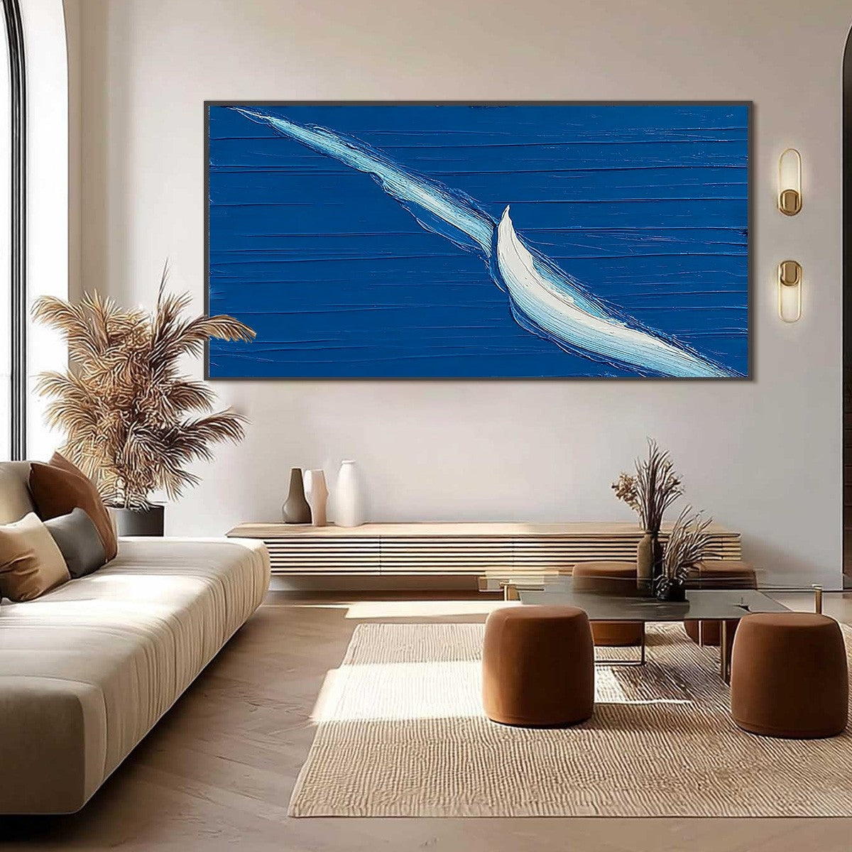 VOYAGE original handmade abstract oil painting textured sailboat