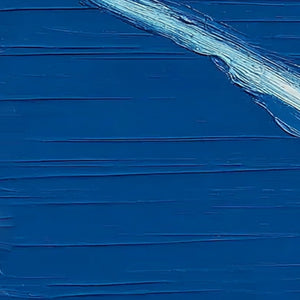 Original textured blue abstract oil painting, thick impasto brushstrokes, minimalist sailboat.
