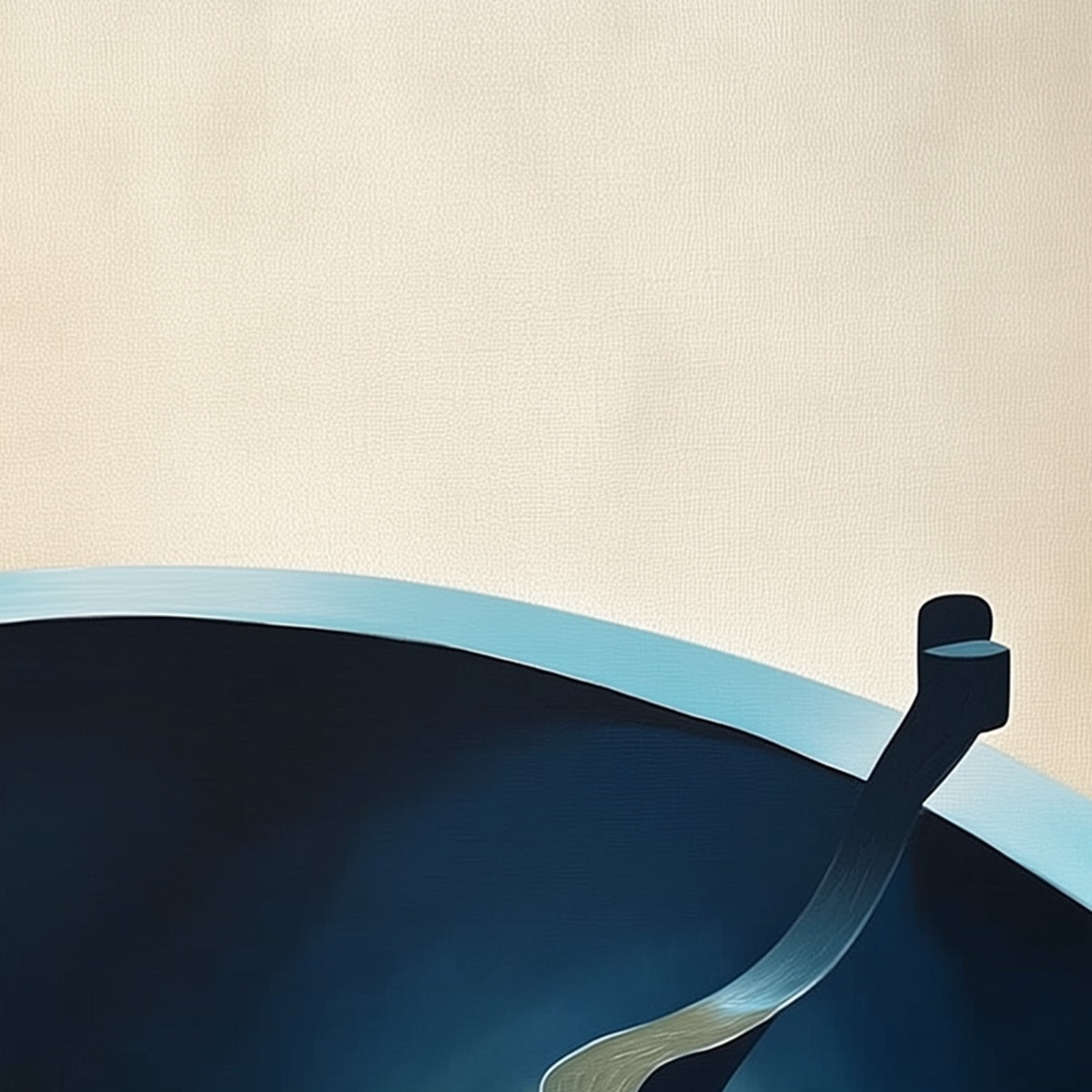 VOYAGE: Modern Minimalist Abstract Painting in Blue and Beige