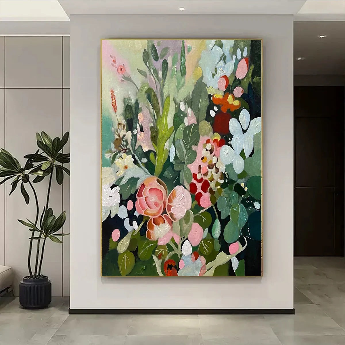 SECRET GARDEN: Vertical Floral Painting in Vibrant Colors