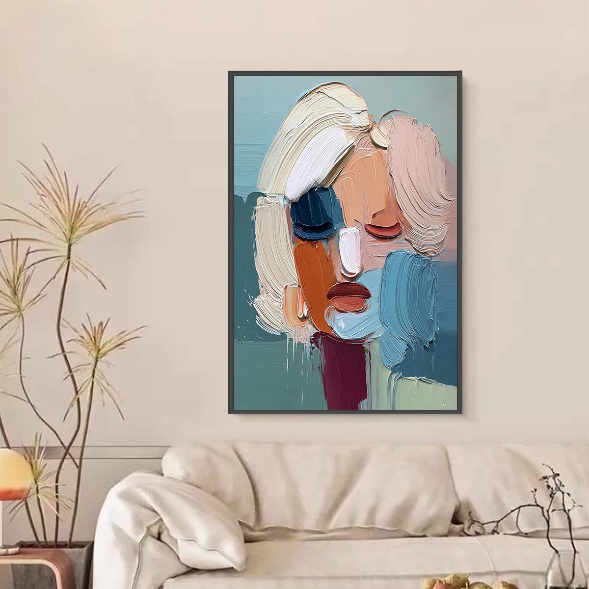 Visage Abstract Portrait | Thick Texture Impasto Oil Painting