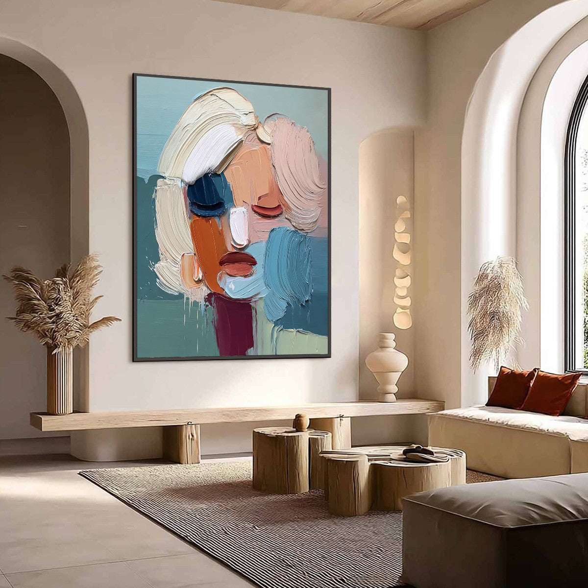 Visage Abstract Portrait | Thick Texture Impasto Oil Painting