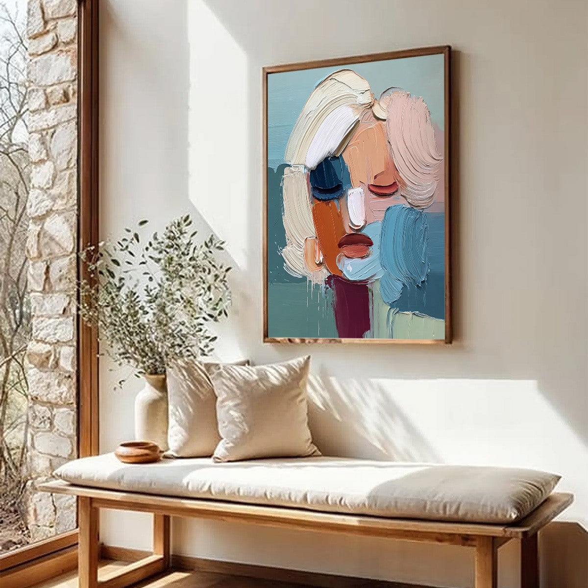 Visage Abstract Portrait | Thick Texture Impasto Oil Painting