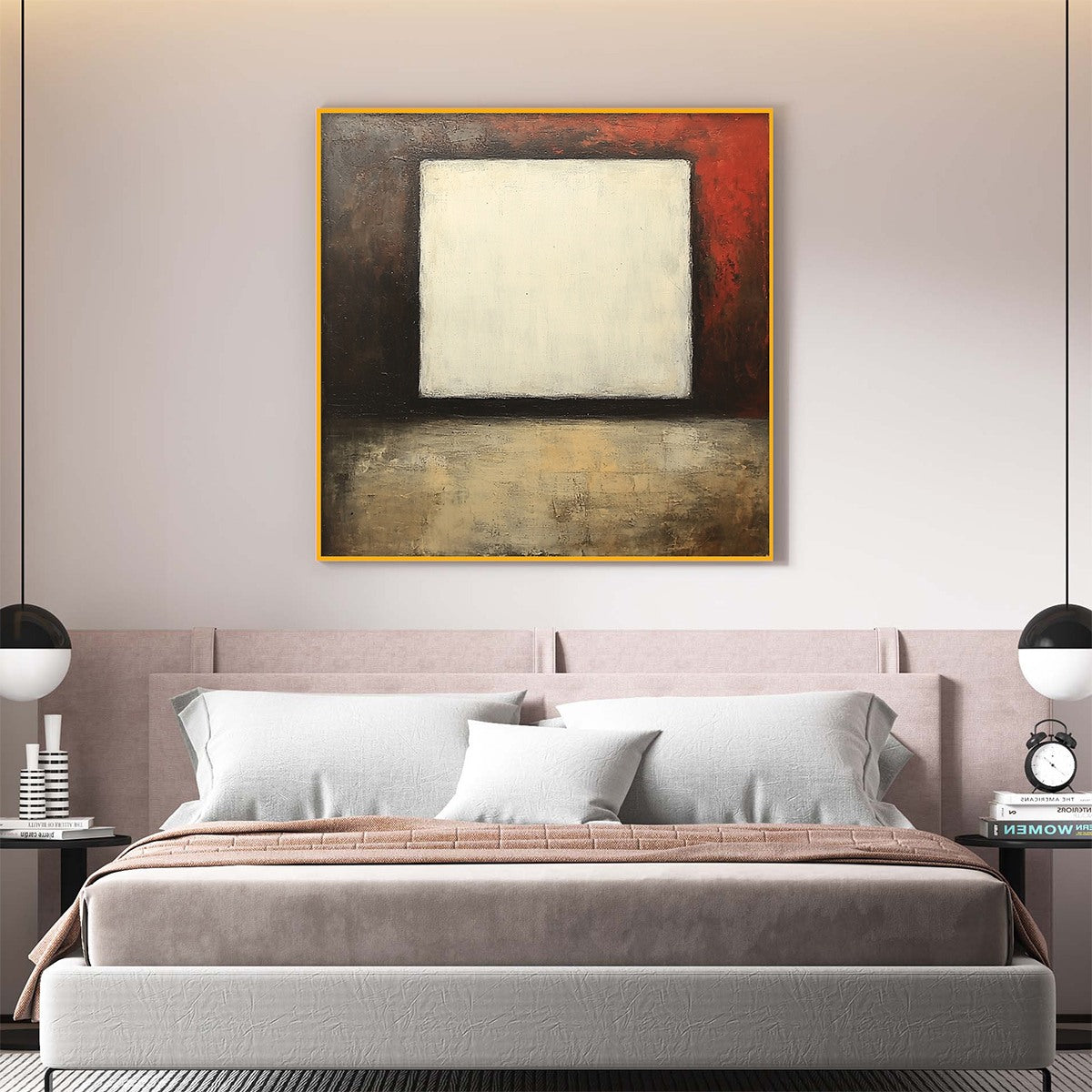 VOID: Minimalist Abstract Oil Painting with White Square
