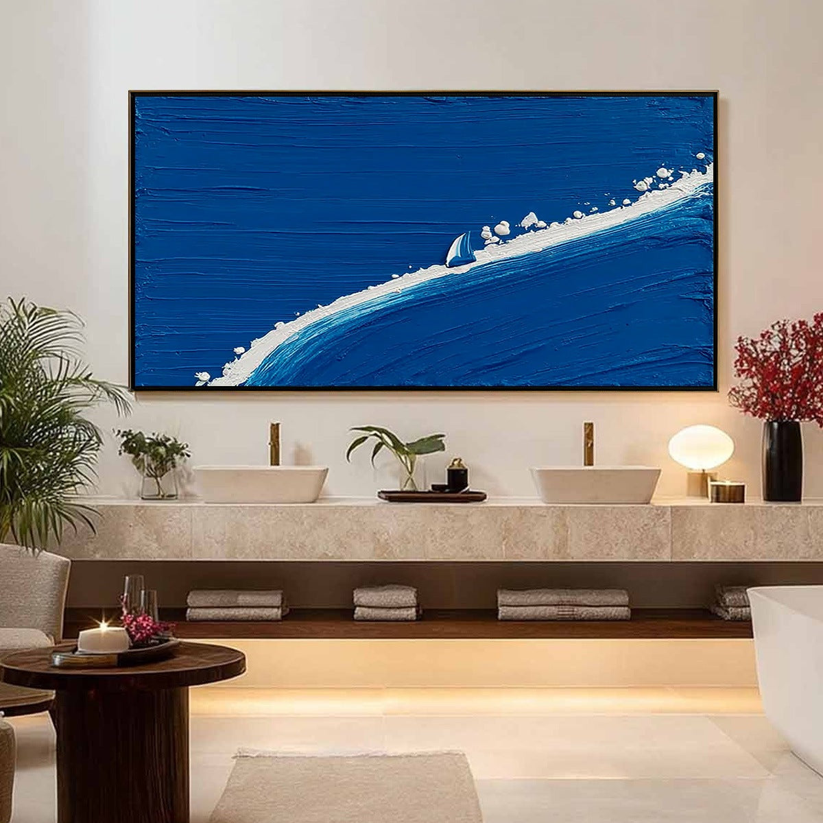 Voyage | Minimalist Textured Seascape Oil Painting Wall Art