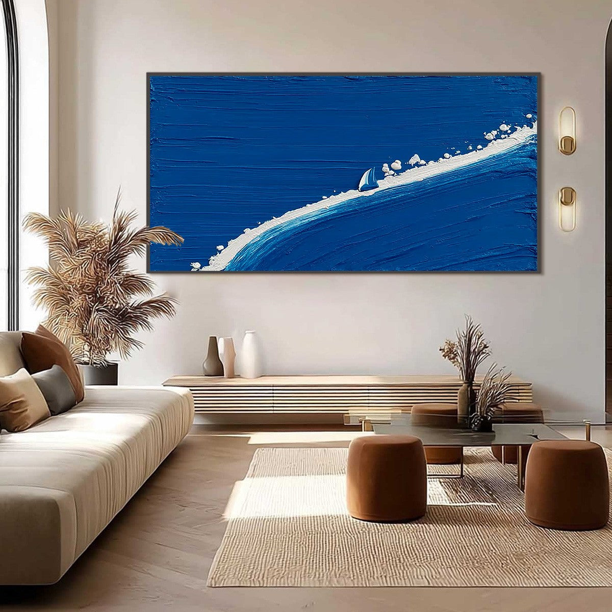 Voyage | Minimalist Textured Seascape Oil Painting Wall Art