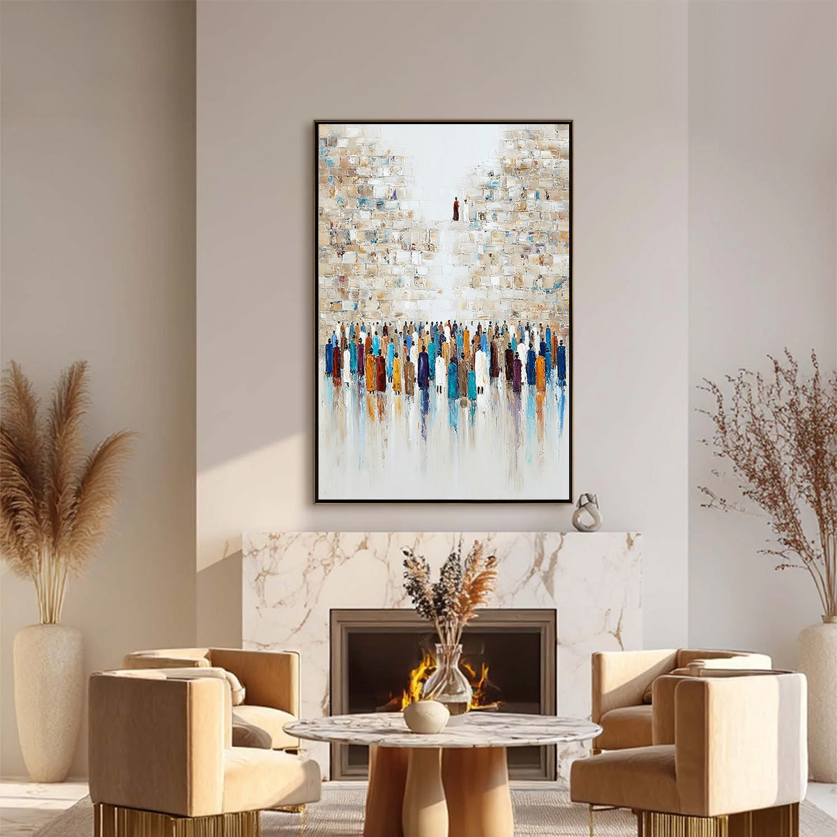 WALL OF AGES: Textured Impasto Painting of a Historic Pilgrimage