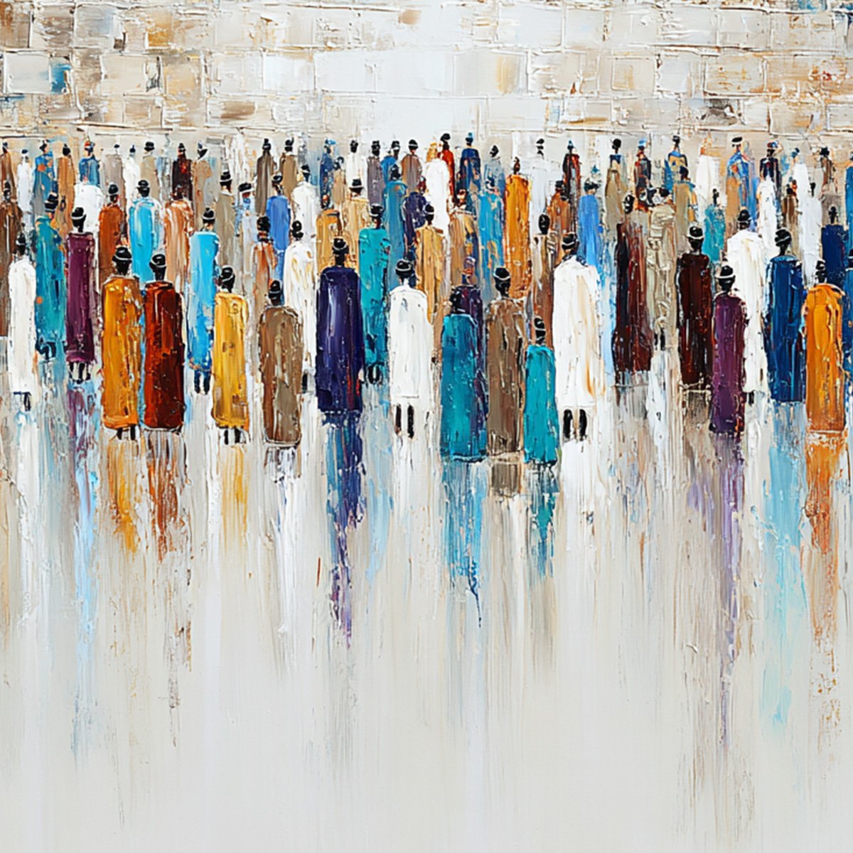 WALL OF AGES: Textured Impasto Painting of a Historic Pilgrimage