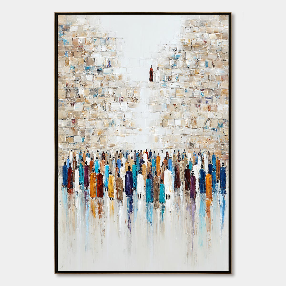 WALL OF AGES: Textured Impasto Painting of a Historic Pilgrimage