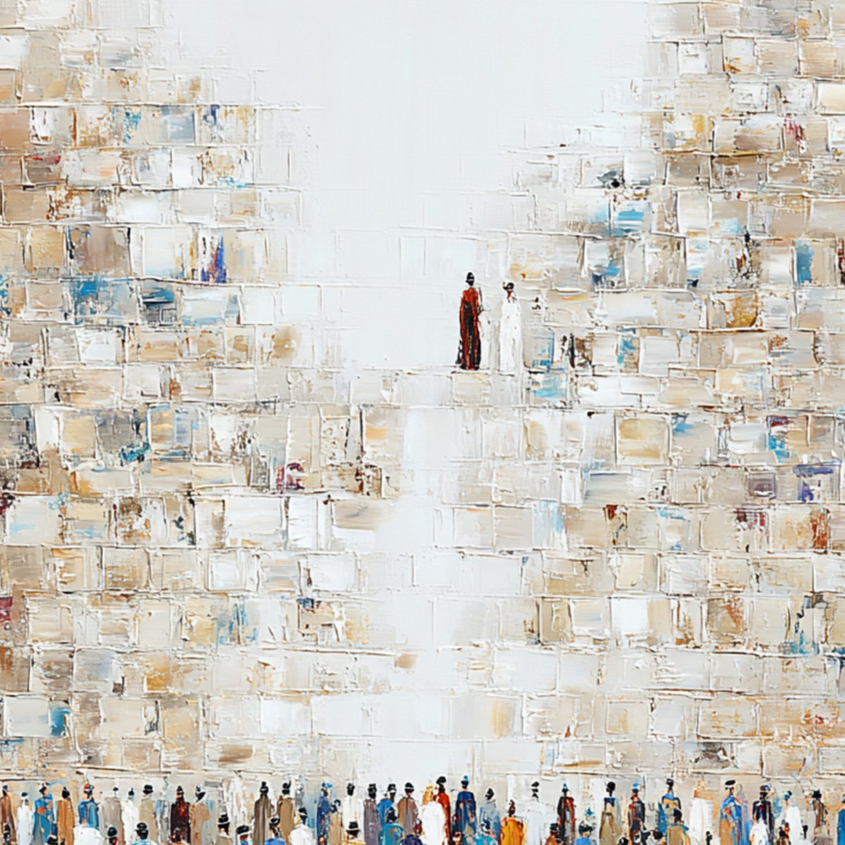 WALL OF AGES: Textured Impasto Painting of a Historic Pilgrimage