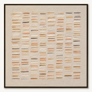 WARM STONE GEOMETRY: Warm Beige Geometric Texture Painting