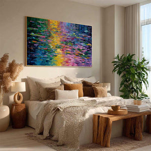 WATERLILY SERENADE: Colorful Abstract Water Lilies Impasto Oil Painting