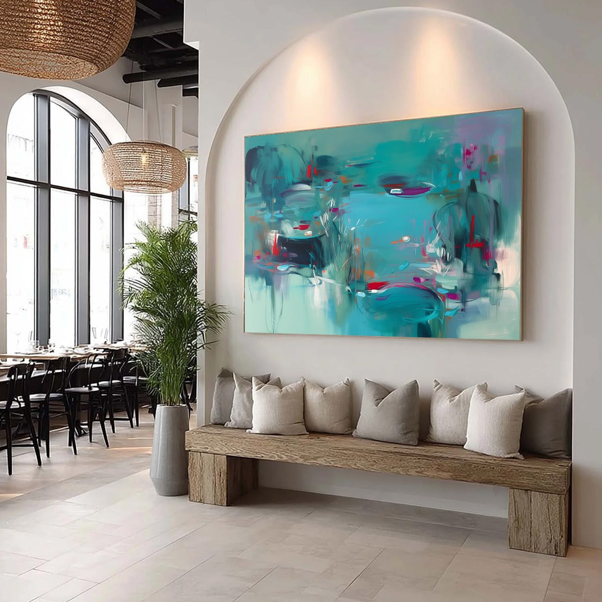 WATERLILY SERENADE: Vibrant Abstract Water Lilies Wall Art