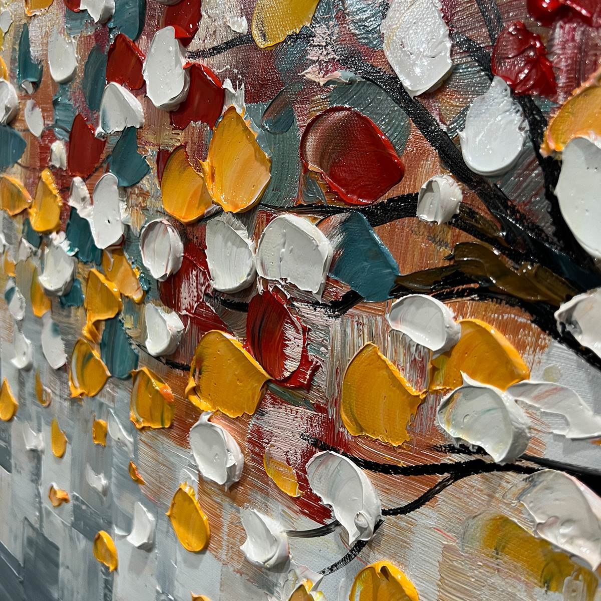 Whimsical Wonder: Original Textured Panoramic Oil Painting