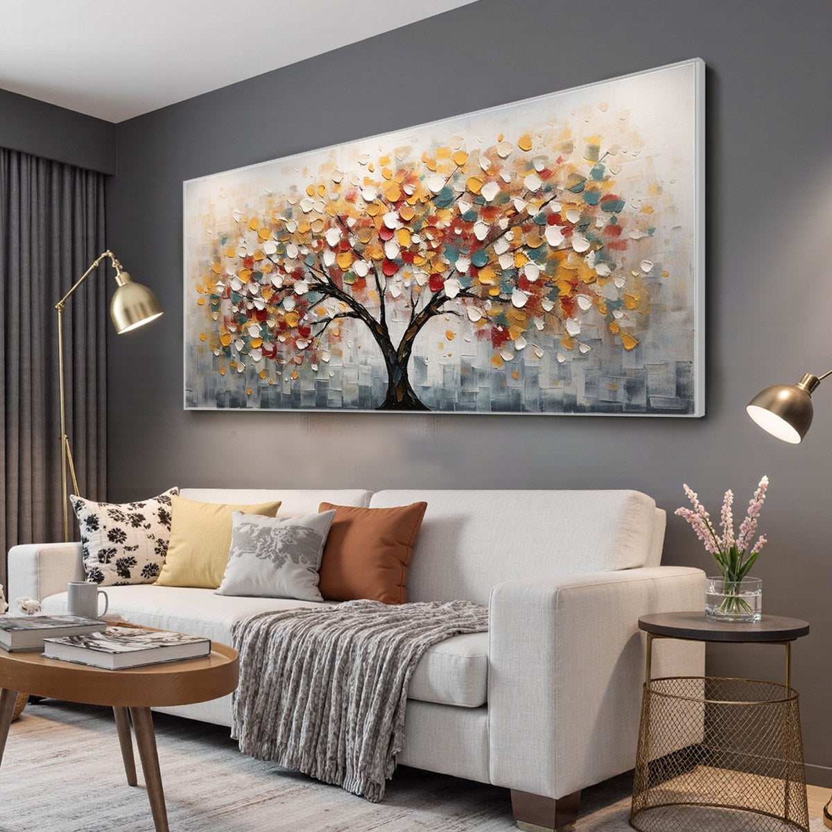Whimsical Wonder: Original Textured Panoramic Oil Painting