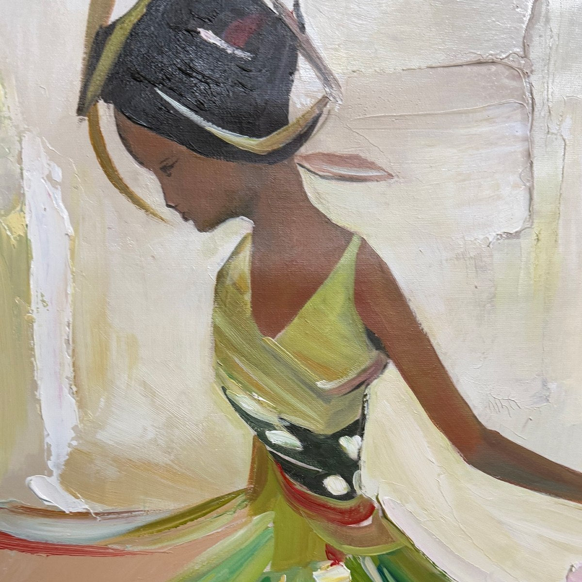 WHIRLWIND OF COLOR: Abstract Figurative Oil Painting of Dancer