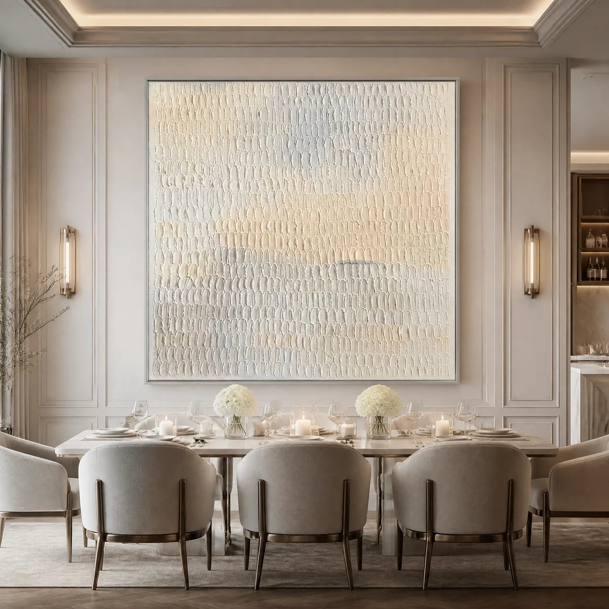 WHISPERED PLASTER: White Textured Minimalist Abstract