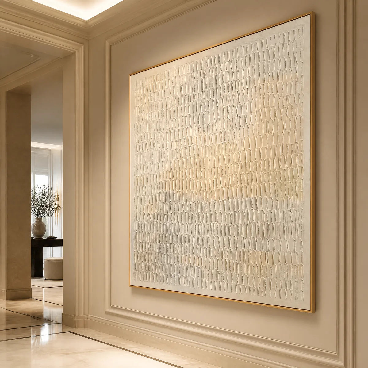 WHISPERED PLASTER: White Textured Minimalist Abstract