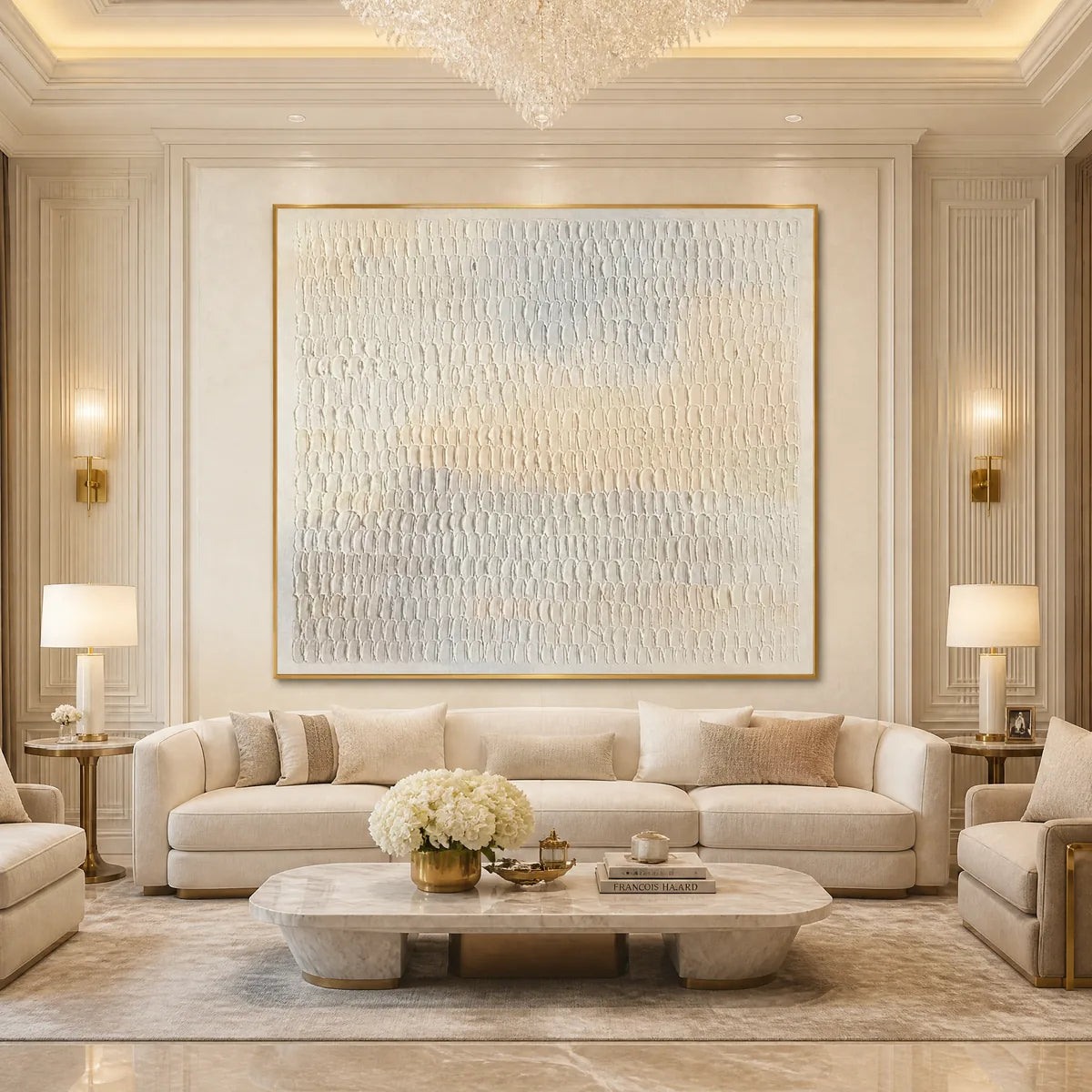 WHISPERED PLASTER: White Textured Minimalist Abstract