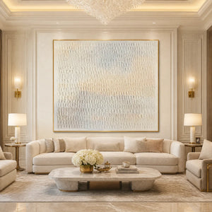 WHISPERED PLASTER: White Textured Minimalist Abstract