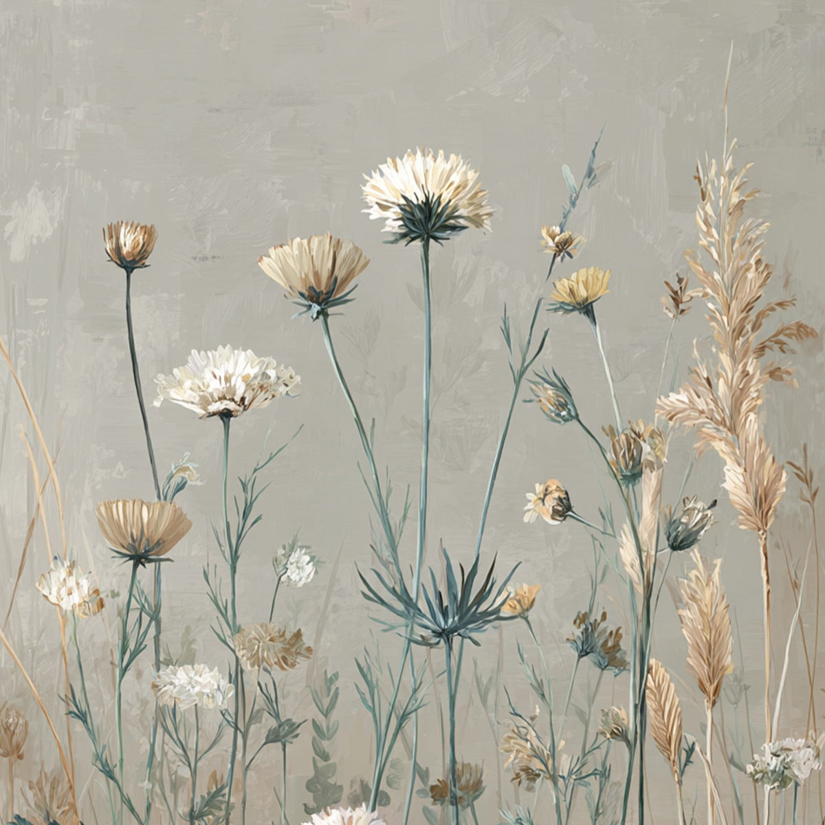 WHISPERING MEADOW: Vintage Botanical Wildflower Painting