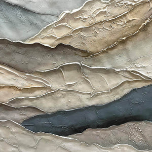 WHISPERING RIDGES- Textured Wabi Sabi Mountain Landscape Painting