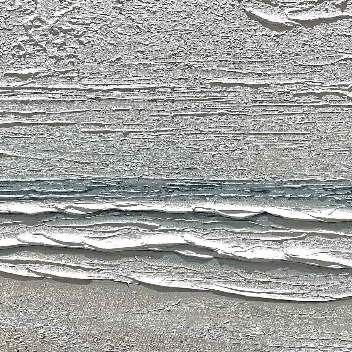 WHISPERING TIDE- Textured Wabi Sabi Beach Scene Painting